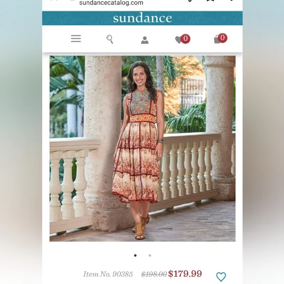 NEW W/O TAG Sundance Catalogue Sundance Outback Bloom Midi Patchwork Print Dress - Picture 11 of 12